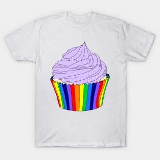 Rainbow Cupcake with Lavender Icing T-Shirt